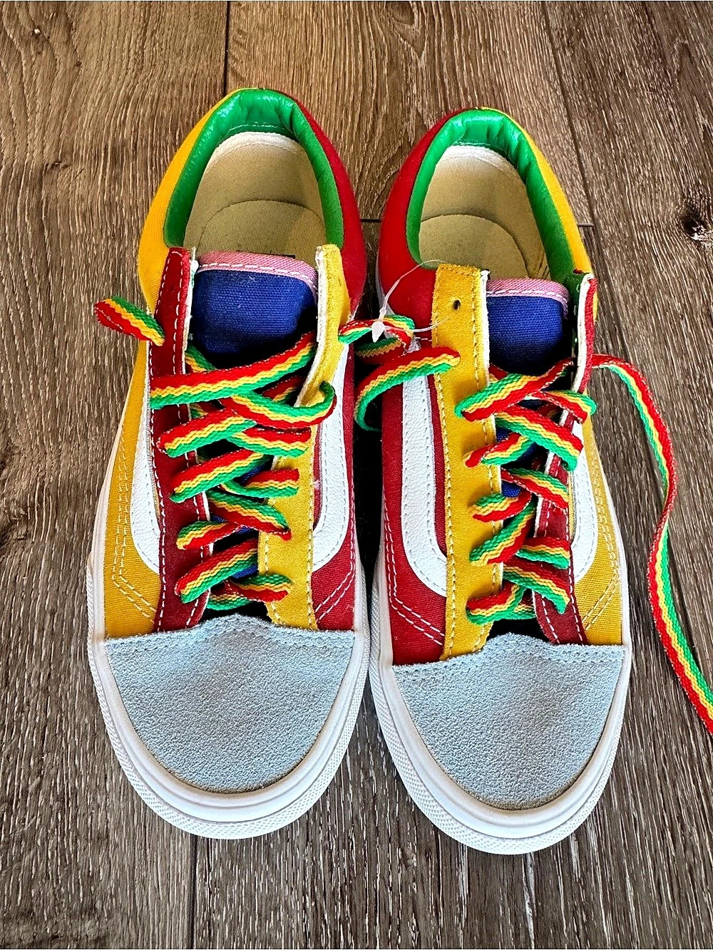 Vans Old Skool Multi Color Block Rasta Sneakers US 6.0